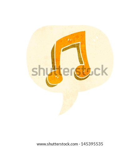 retro cartoon musical note symbol
