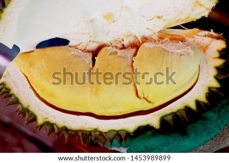  Taste of Thailand , "Durian" considered to be the "King of Thai Fruits"  that you should try.  Durian means "thorn"  in old Malay language named from the numerous prickly thorns of the rind.