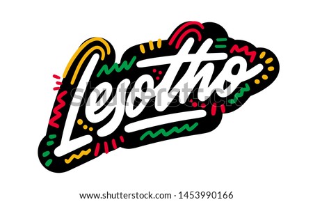 Lesotho country text suitable for a logo icon or typography design