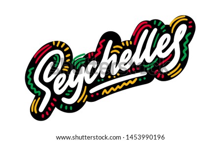 Seychelles. Isolated vector illustration is perfect for t shirts, cups, cards, posters.