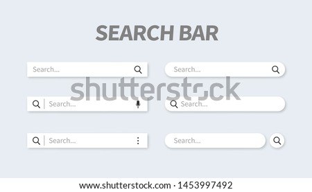 Set of search bar with falling shadow. Vector concept element for web design, app, software and interface design. Ready search bar for website. Royalty-Free Stock Photo #1453997492