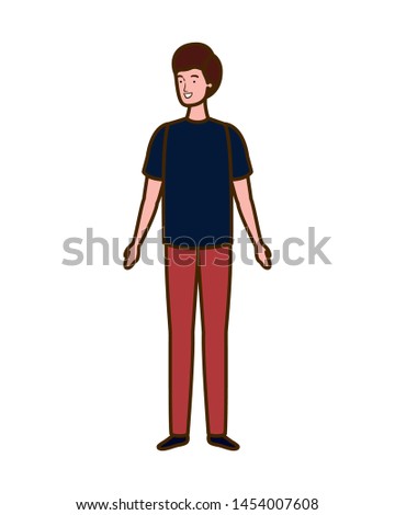 young man standing in white background