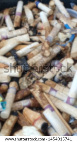 Cigarette pictures on a blurred background