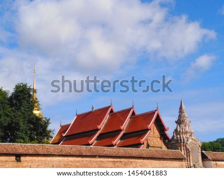 Architecture in Thai temples (Ko Kha District, Lampang Province, Thailand)