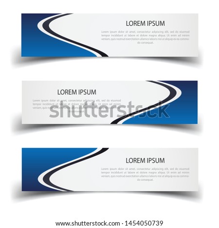 Vector abstract banner design web template. Abstract design banner web template on white background. Header footer Web Design Elements. Collection of web banner template - Vector set