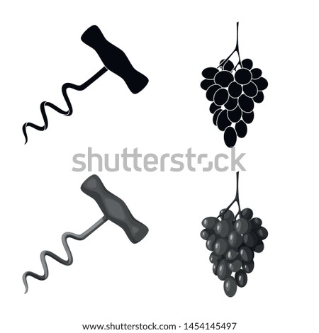 Vector illustration of farm and vineyard symbol. Set of farm and product vector icon for stock.