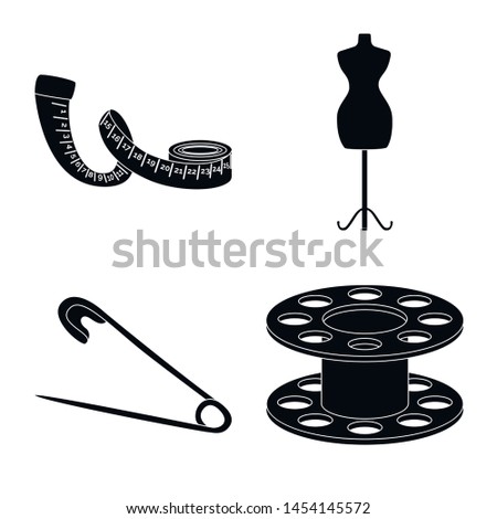 Vector design of studio and industry symbol. Collection of studio and sewing stock vector illustration.