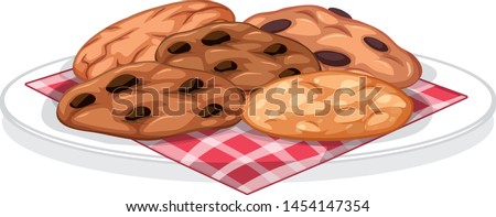 Cookie sweet dessert isolated on white backround illustration