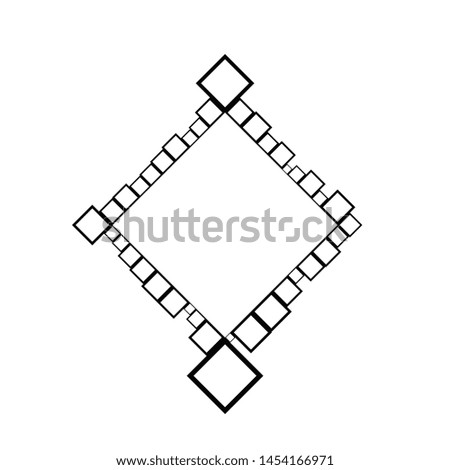 Minimal diagonal square badge background border - modern geometrical monochrome vector graphic