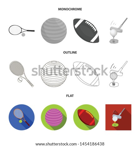 Vector illustration of ball and soccer icon. Collection of ball and basketball stock symbol for web.