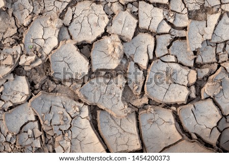 Cracked soil during a drought. Deep cracks in the land. Global warming is an ecological catastrophe