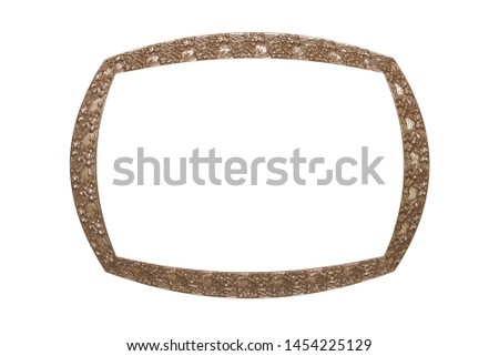 rectangular metal vintage frame. isolated on white background
