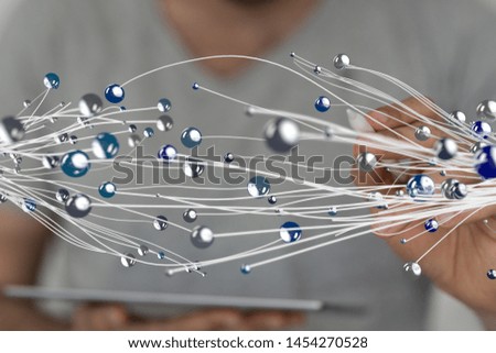 network digital in hand abstract