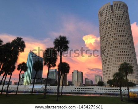 Downtown Tampa Skyline at Sunset