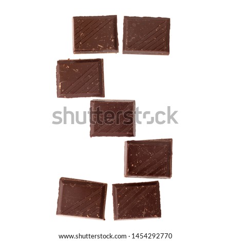 S- Isolate chocolate letter, alphabet on white background