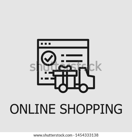 Outline online shopping vector icon. Online shopping illustration for web, mobile apps, design. Online shopping vector symbol.