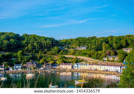 Fishguard old lower town  Pembrokeshire  fishing  village  Royalty-Free Stock Photo #1454336579