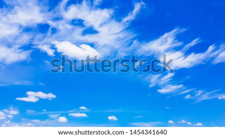 blue sky with white could in the summer for background