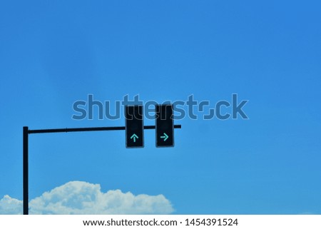 Green traffic lights at the intersection