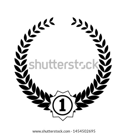 laurel award icon symbol, laurel vector illustration, black laurel design.