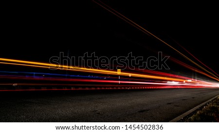 slow shutter light painting on highway