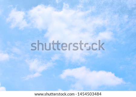 Blue sky with white clouds. Beautiful sky background and wallpaper. Clear day and good weather in the morning.  
