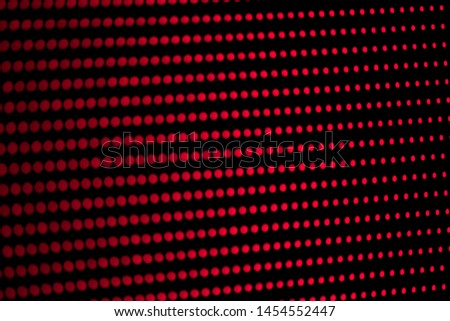 LED SMD RGB Technology with a mix of red and blue colors, generating RED. Pixel Pitch with white lamp. LEDS display with blurry perspective