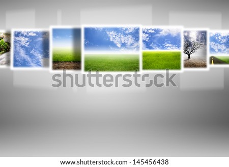different natural images on technology,digital screen