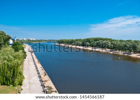 Beautiful rivers in Belarus in summer. Belarus Gomel summer taken from above.