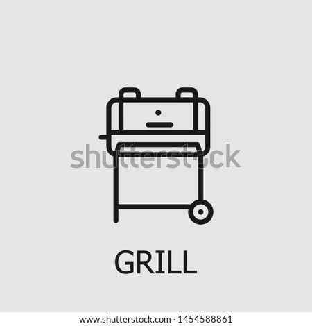 Outline grill vector icon. Grill illustration for web, mobile apps, design. Grill vector symbol.
