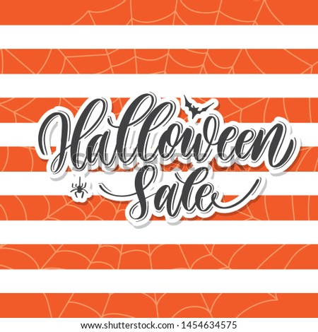 Halloween sale -  hand lettering card.