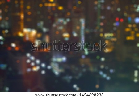 Blur city lifestyle, Abstract colorful circular bokeh background, Blurry night light city bokeh abstract background.