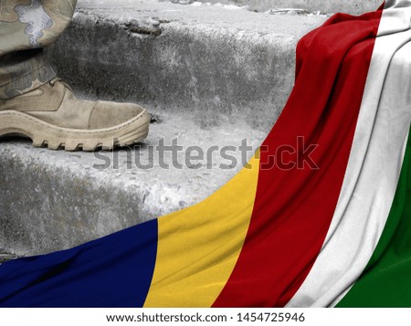 Military concept on the background of the flag of Seychelles