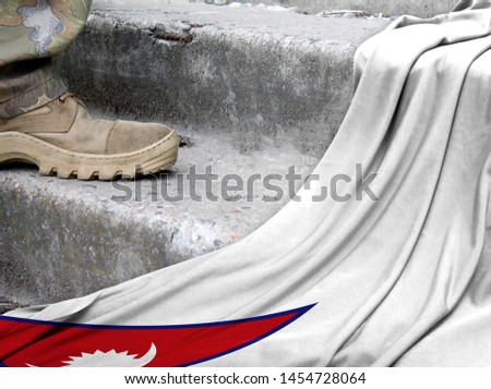 Military concept on the background of the flag of Nepal