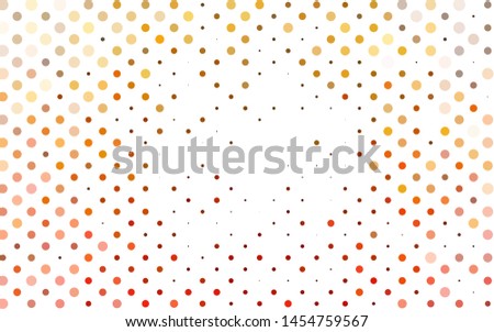 Light Yellow, Orange vector template with circles. Abstract illustration with colored bubbles in nature style. Pattern of water, rain drops.