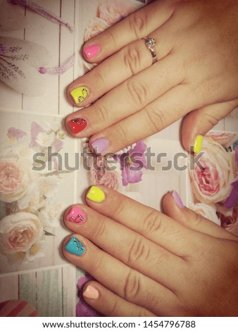 Womens hands with beautiful nails