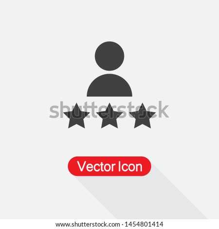 Man and Three Stars Icon Vector Illustration Eps10