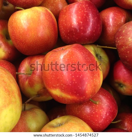 Macro Photo food fruit red apples. Texture background of fresh red apples. Image of fruit product big red apples 