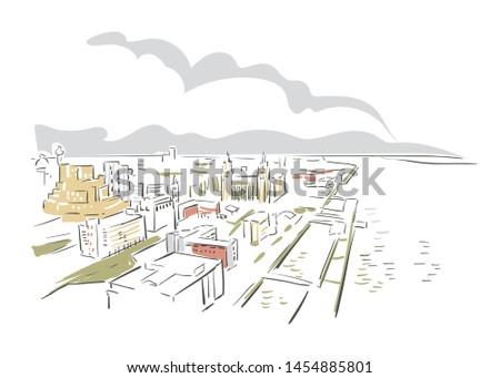 Liverpool United Kingdom Europe vector sketch city illustration line art