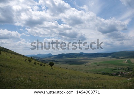 mountains landscape with blue sky