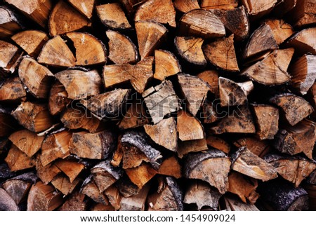                                Chopped oak fire wood background  