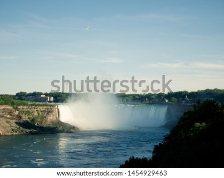The Niagara River and falls