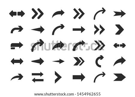 Arrows vector. Set flat different arrows isolated on white background.  Royalty-Free Stock Photo #1454962655