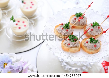 Canapes with canned marckerel spread