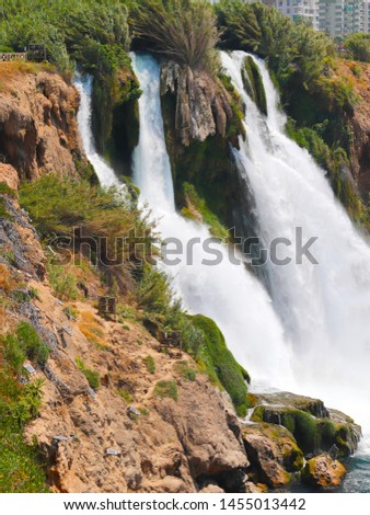 Lower Duden Waterfall in the Lara residential area of Antalya Turkey