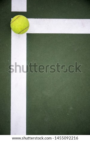 Tennis Ball in Corner court Tennis game sport background 