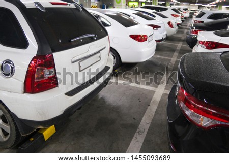 Cars on a parking inside