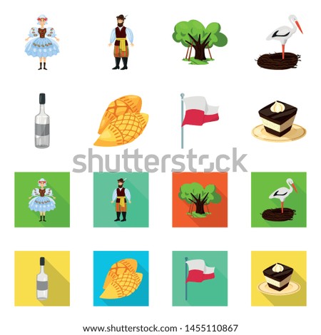 Vector illustration of traditional and tour logo. Collection of traditional and landmarks stock vector illustration.