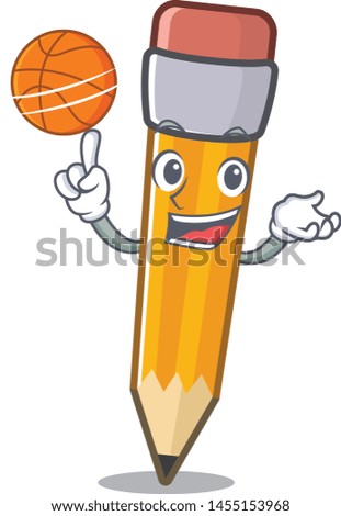With basketball pencil cartoon above the a notebooks