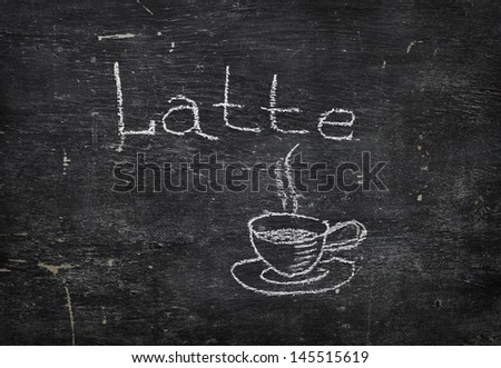 Chalk on black board: Latte